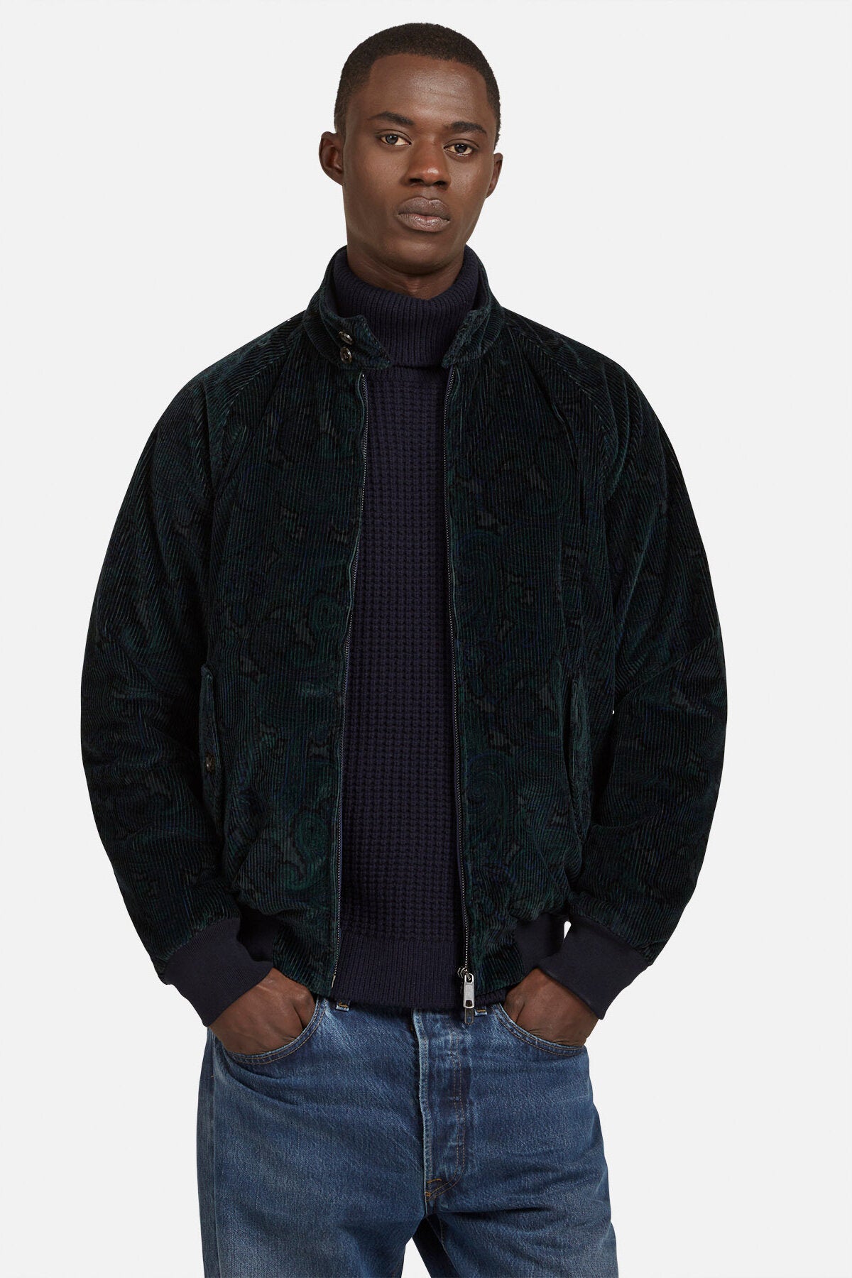 Black corduroy bomber outlet jacket