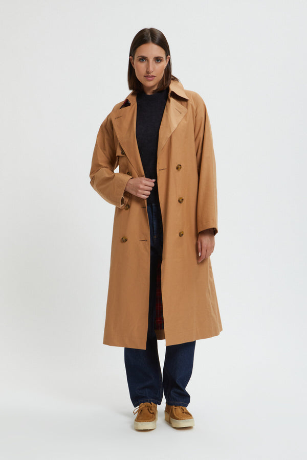 Trench-coat classique à ceinture pour femmes