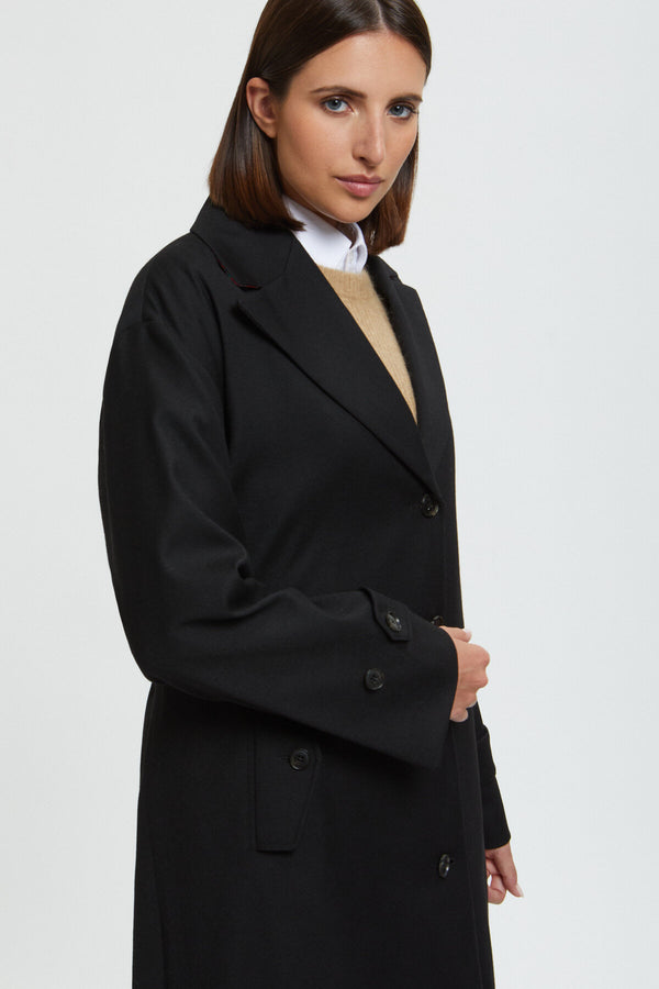 Trench-coat en laine unie pour femmes