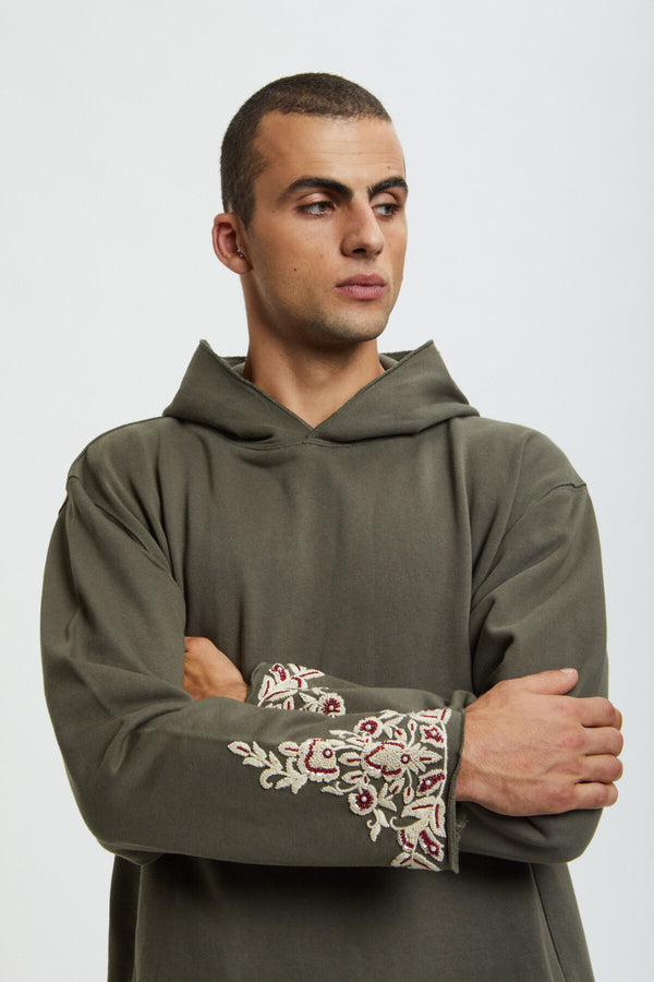 Bestickter Kapuzenpullover von Kartik Research x Baracuta