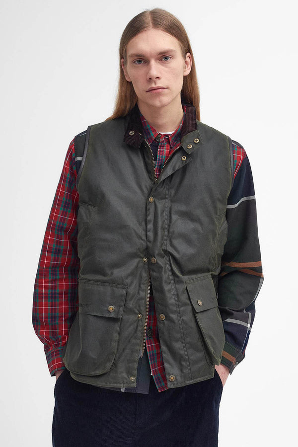 Gilet en coton ciré oversize Barbour x Baracuta