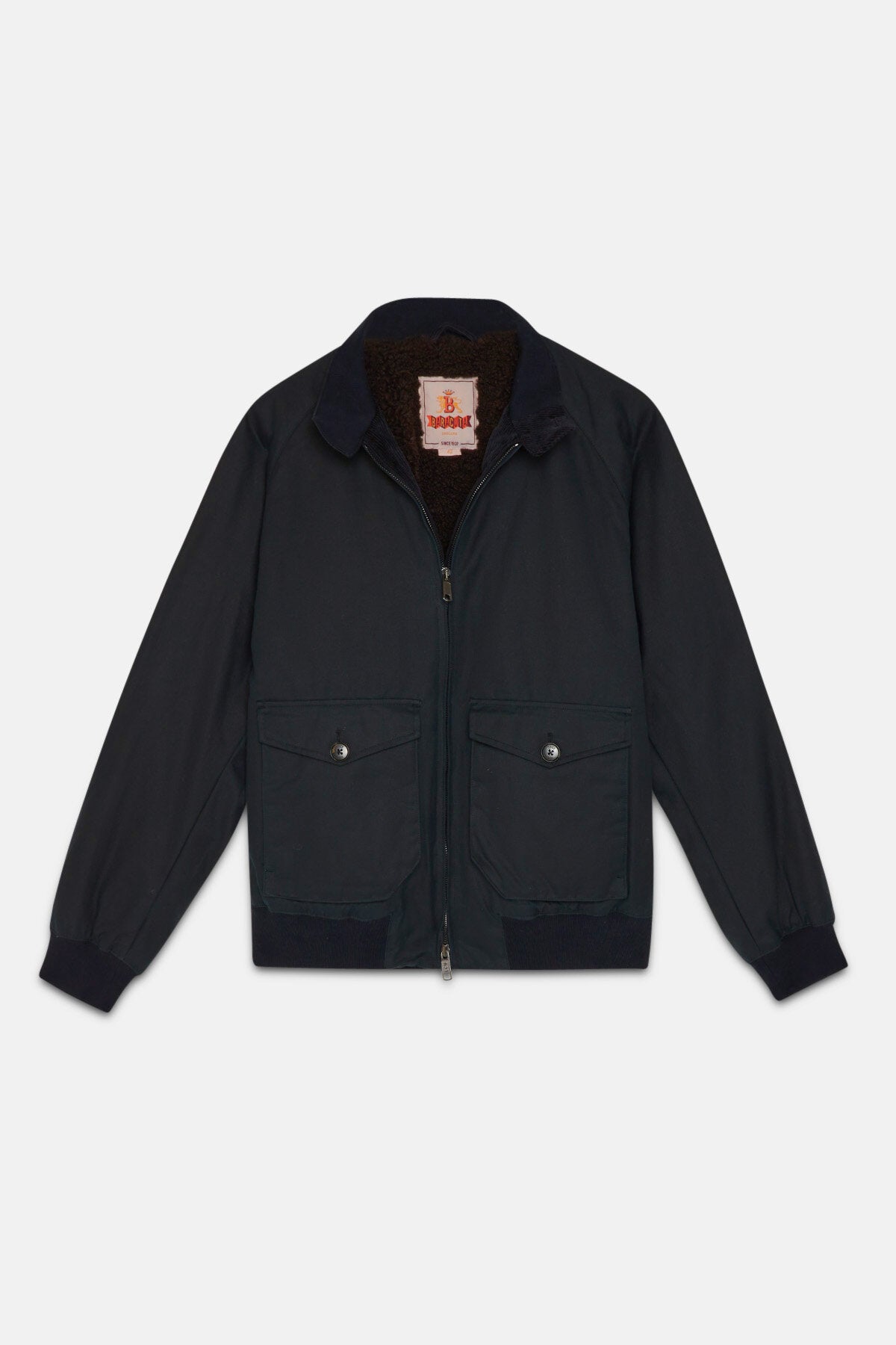 G9 Waxed Pocket Dark Navy | Baracuta